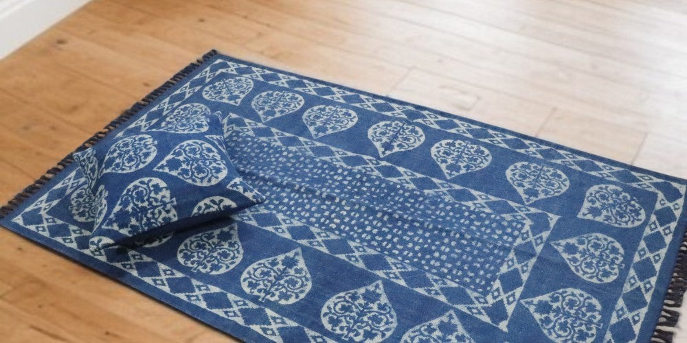 Dabu Indigo Dhurries