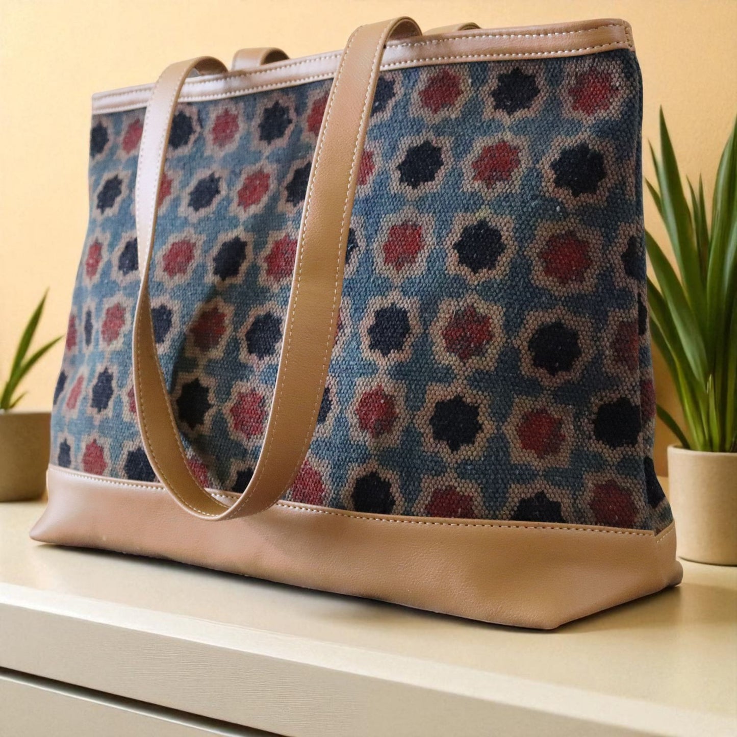 Ajrakh Daily Use Dhurrie Bag