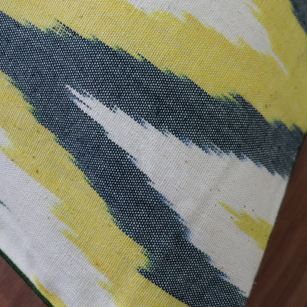 Cotton Ocra Ikkat Cushion Cover