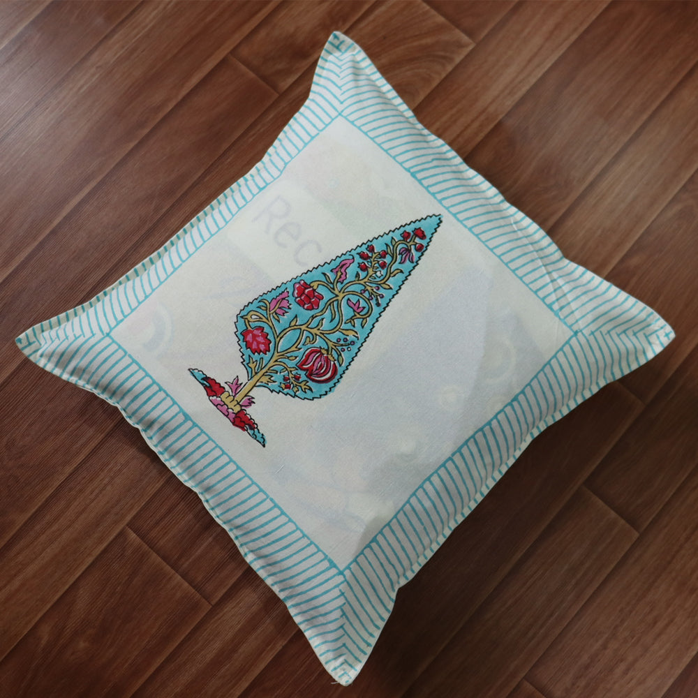 Cotton Pakhi Block Printed Cushion Cover