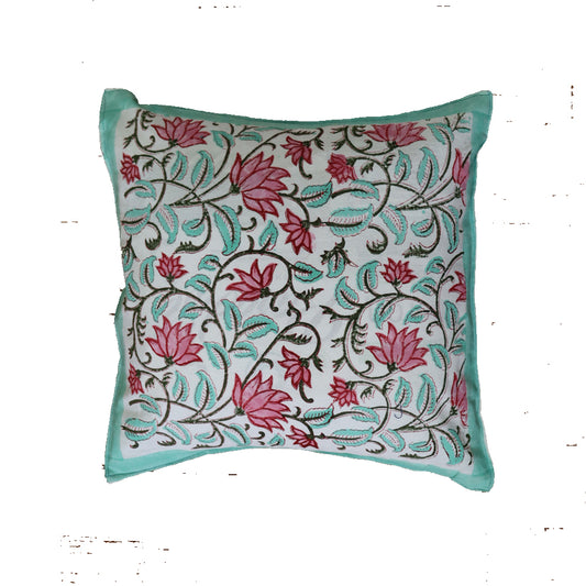 Cotton Reva Block Printed Cushion Cover