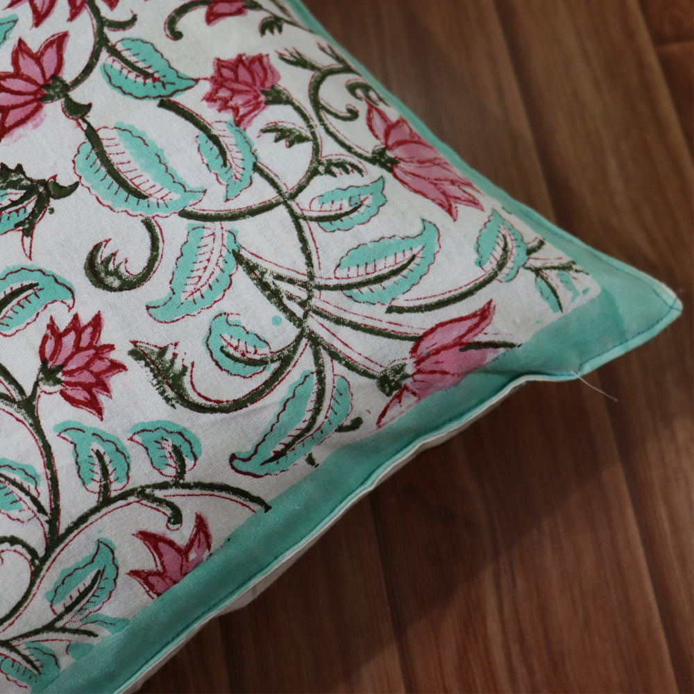 Cotton Reva Block Printed Cushion Cover