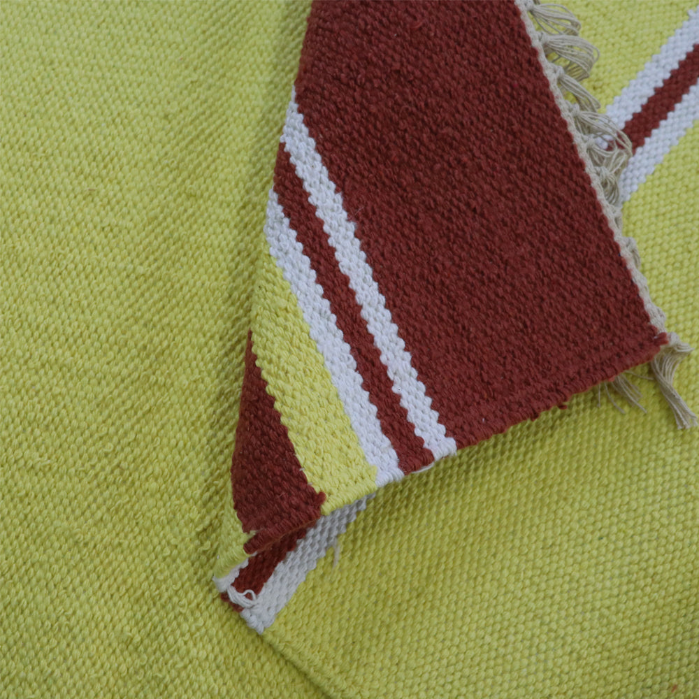 Cotton Handloom Woven Yoga Mat - Yellow