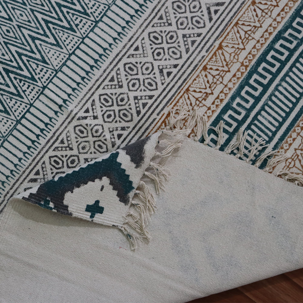 Arnav Cotton Block Printed Dhurrie