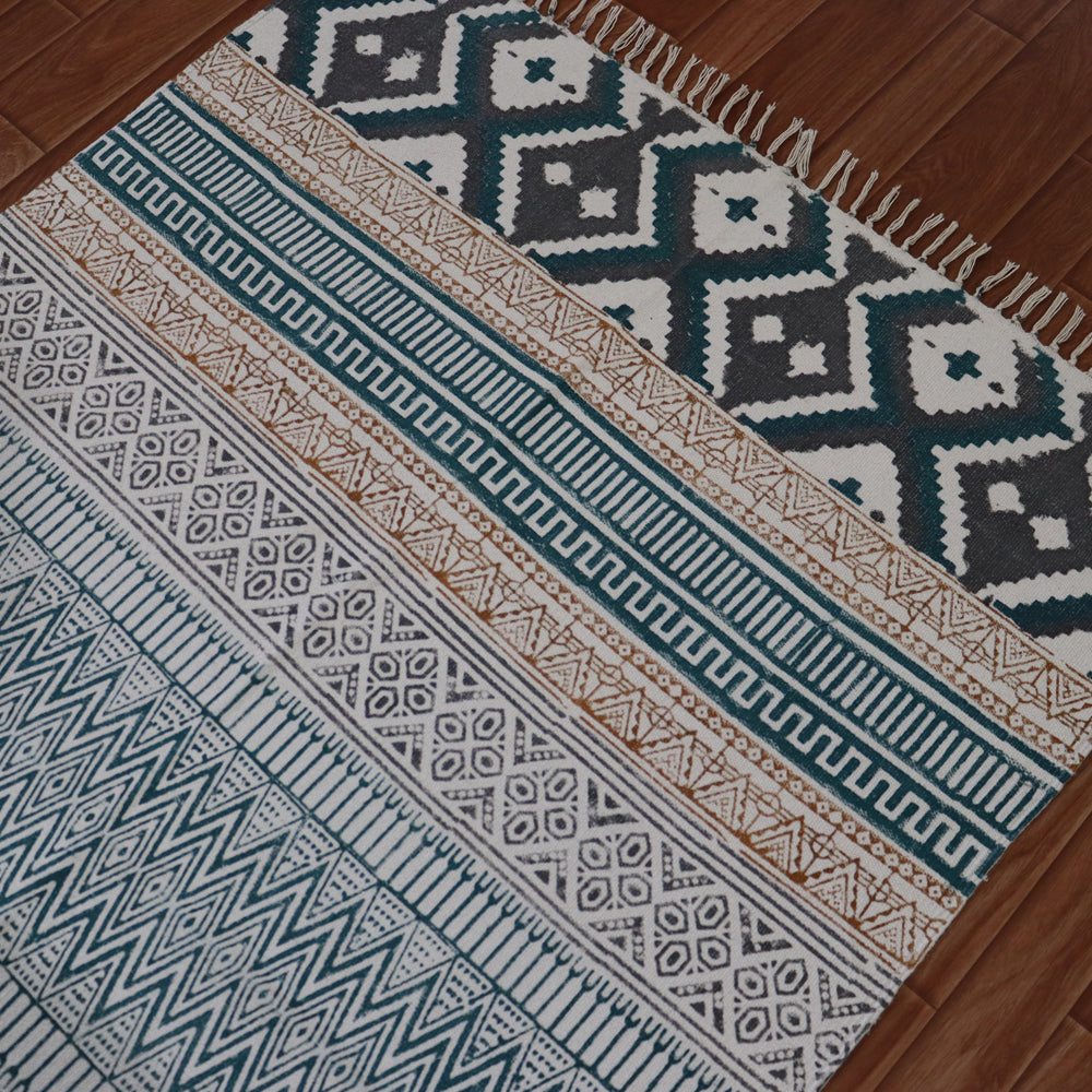 Arnav Cotton Block Printed Dhurrie