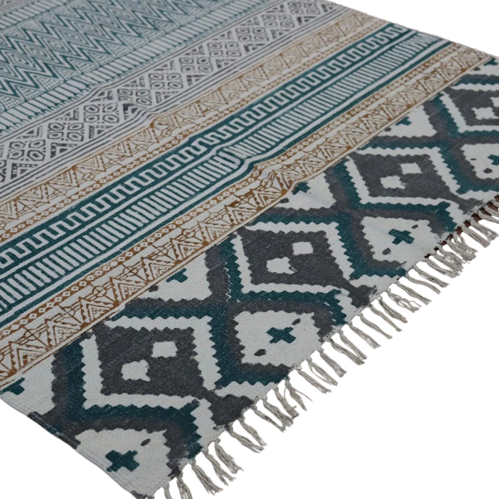 Arnav Cotton Block Printed Dhurrie