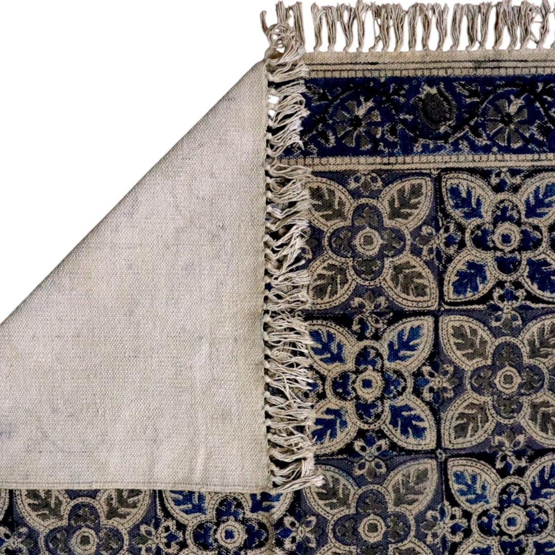 Eesha Woven Cotton Kalamkari Printed Dhurrie