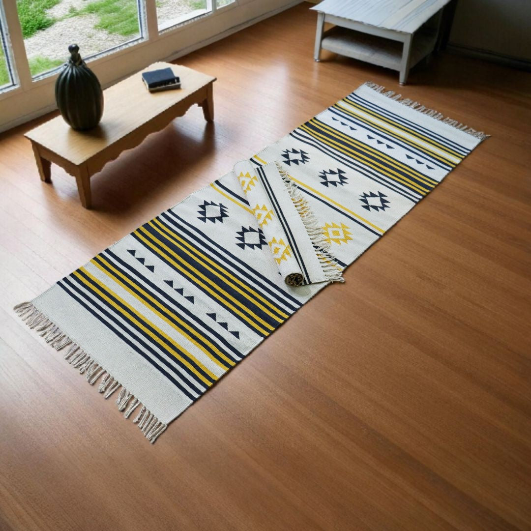 Woven Stars Dhurrie Runner 2x6 Feet