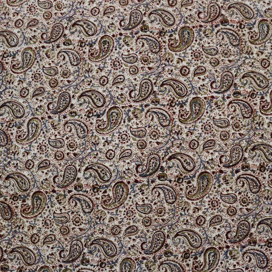 Red Mango Floral Kalamkari Hand Block Print Fabric