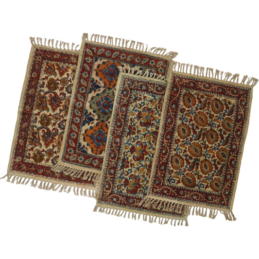Cotton Kalamkari Door Mats-3(set of 4)