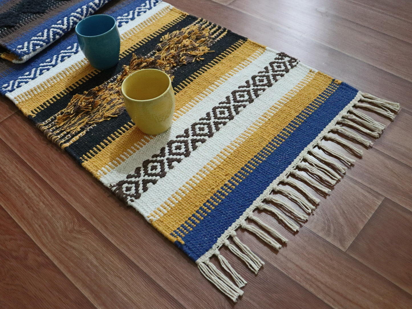 Cotton Dhurrie Woven Boho Table Runner-4