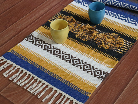 Cotton Dhurrie Woven Boho Table Runner-4