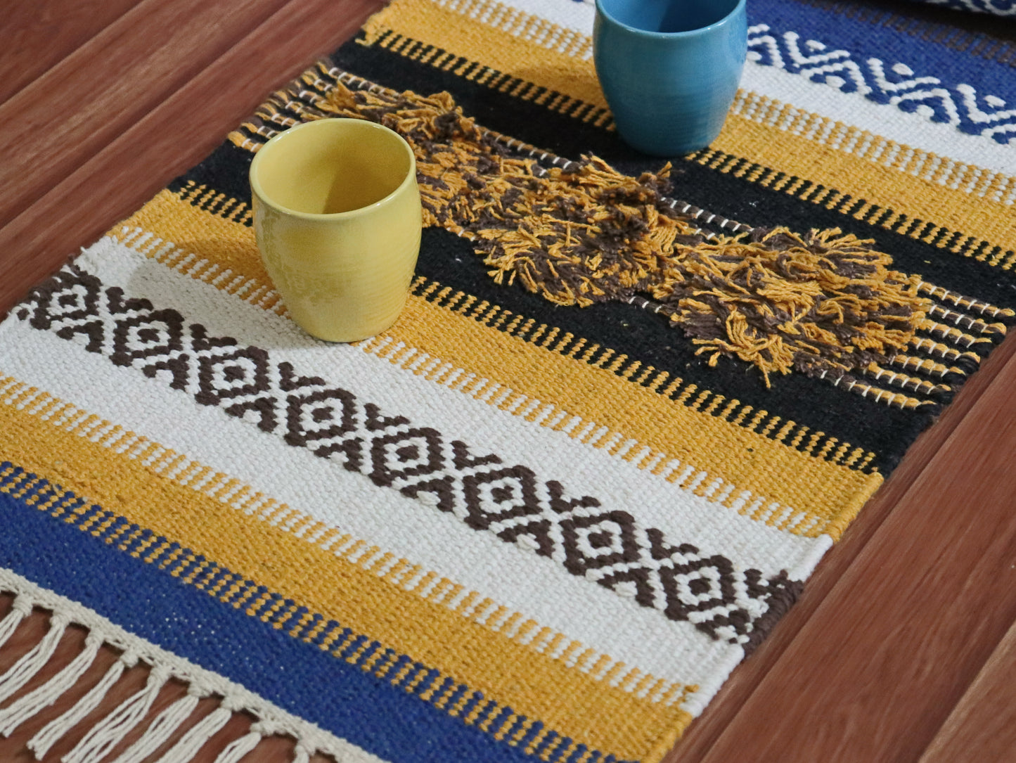 Cotton Dhurrie Woven Boho Table Runner-4