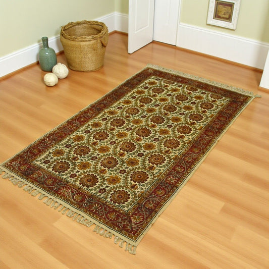 Ocra Sree Kalamkari Cotton Dhurrie