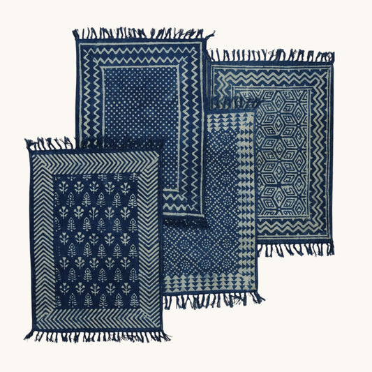 Cotton Woven Indigo Printed Doormats-1