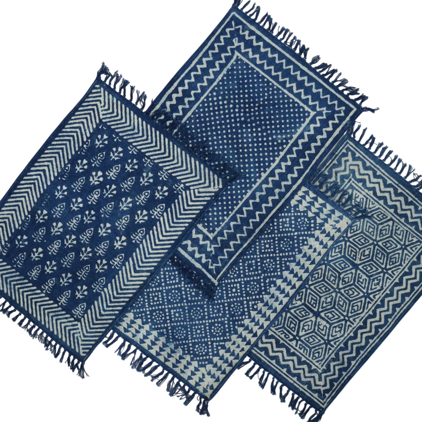 Cotton Woven Indigo Printed Doormats-1