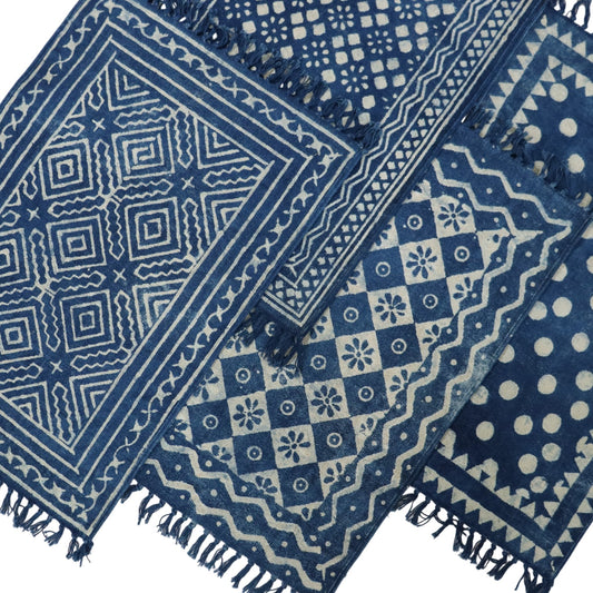 Cotton Woven Indigo Printed Doormats-3