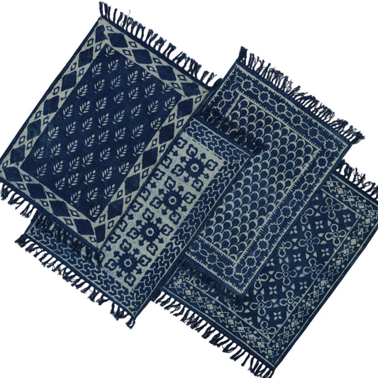 Cotton Woven Indigo Printed Door Mats-2