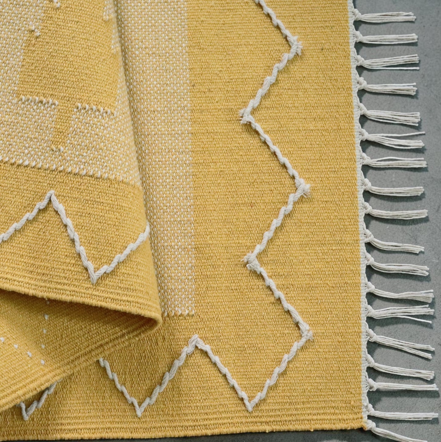 Ocra Woven Cotton Dhurrie