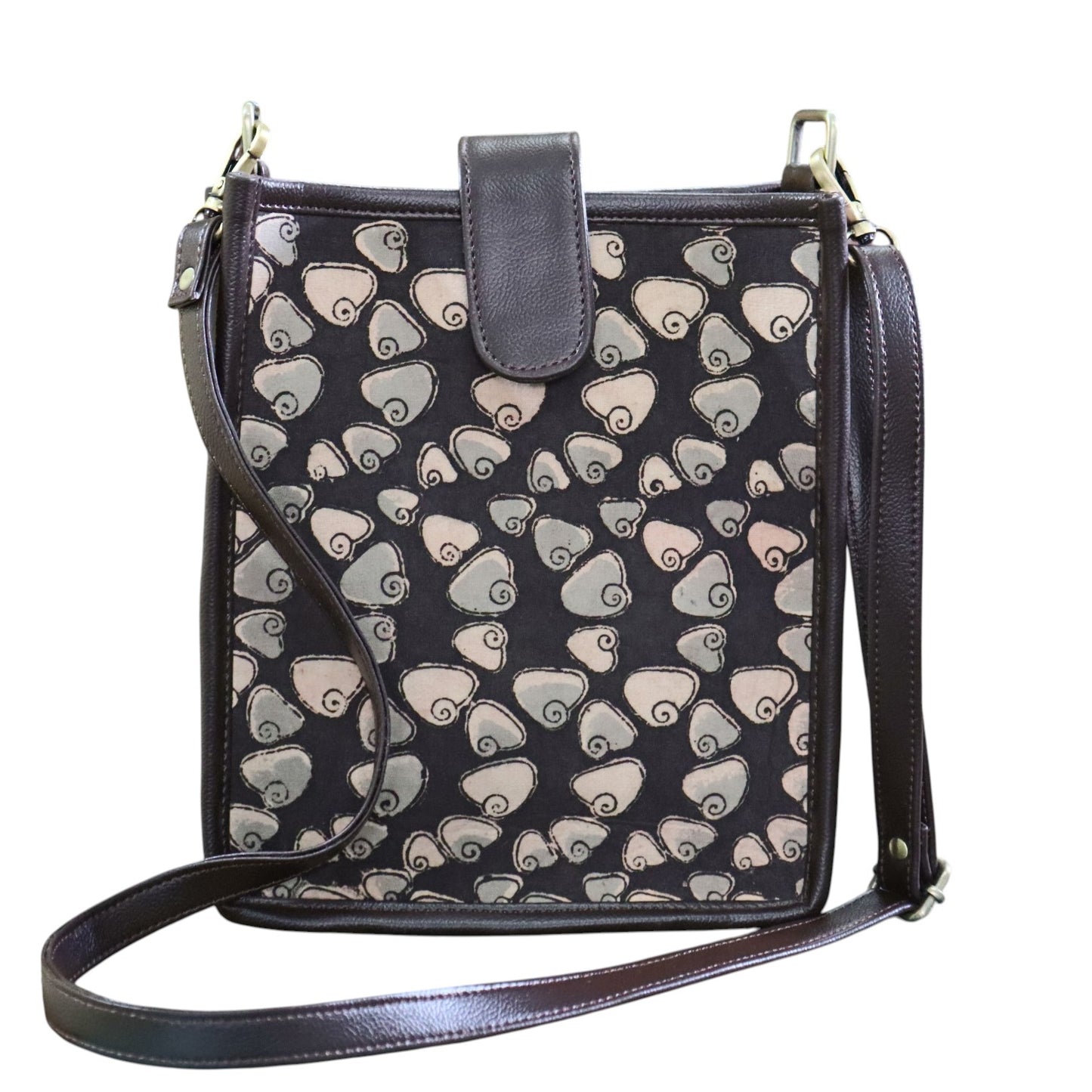 Kalamkari Block Printed Black Sling Bag