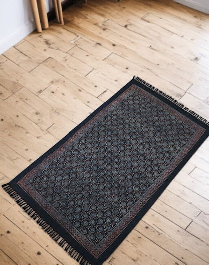 Qashi Ajrakh Block Printing Dhurrie