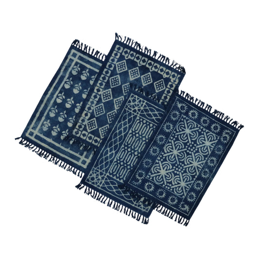 Cotton Woven Indigo Printed Doormats-3