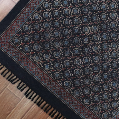 Qashi Ajrakh Block Printing Dhurrie