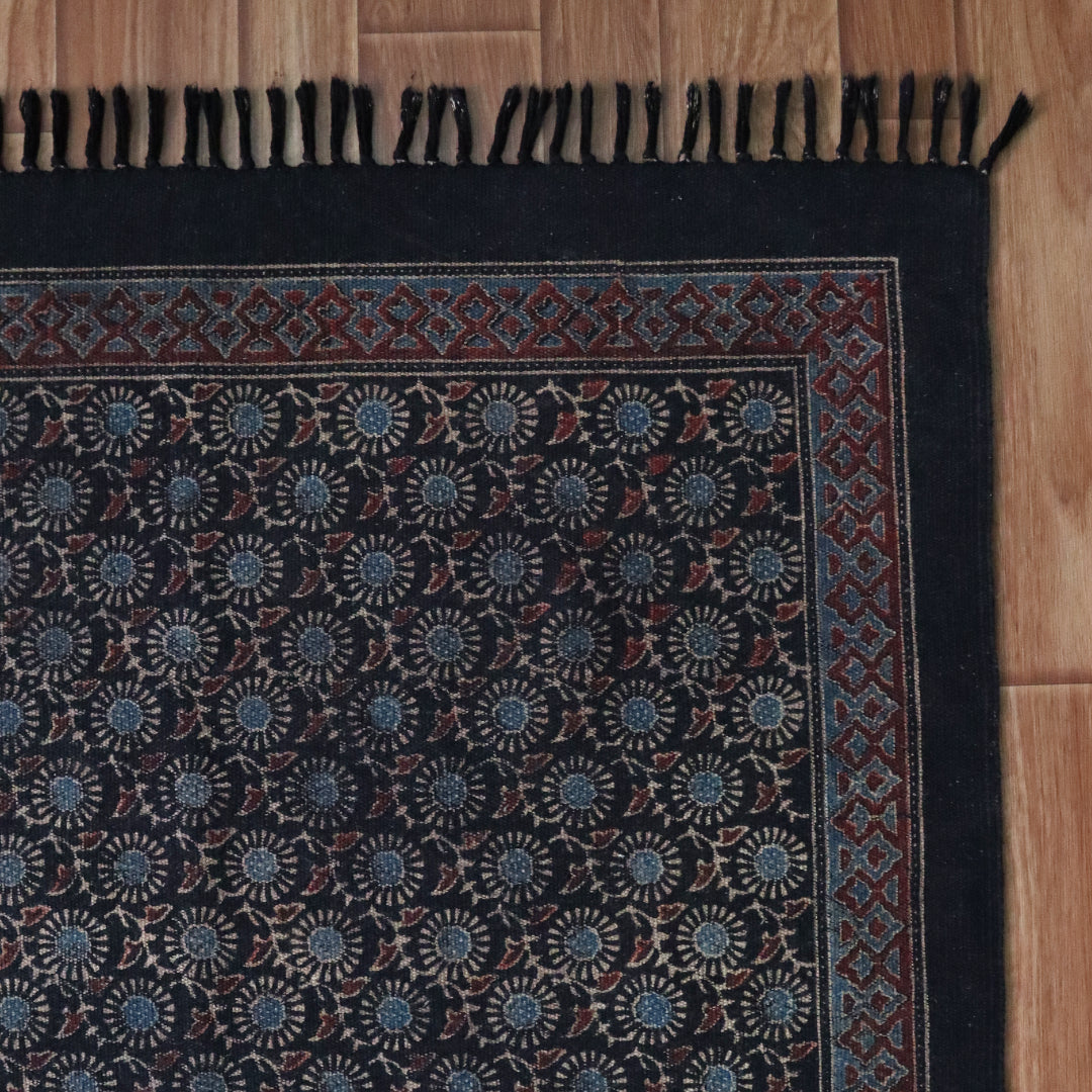 Qashi Ajrakh Block Printing Dhurrie