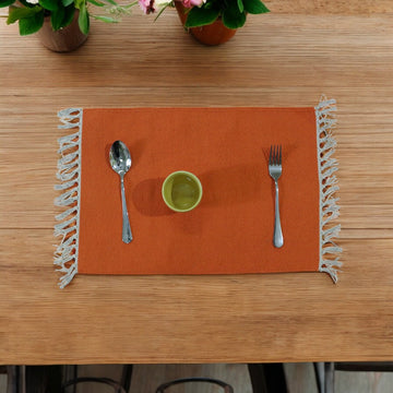 Cotton Woven Orenge Table Mat Set of 4