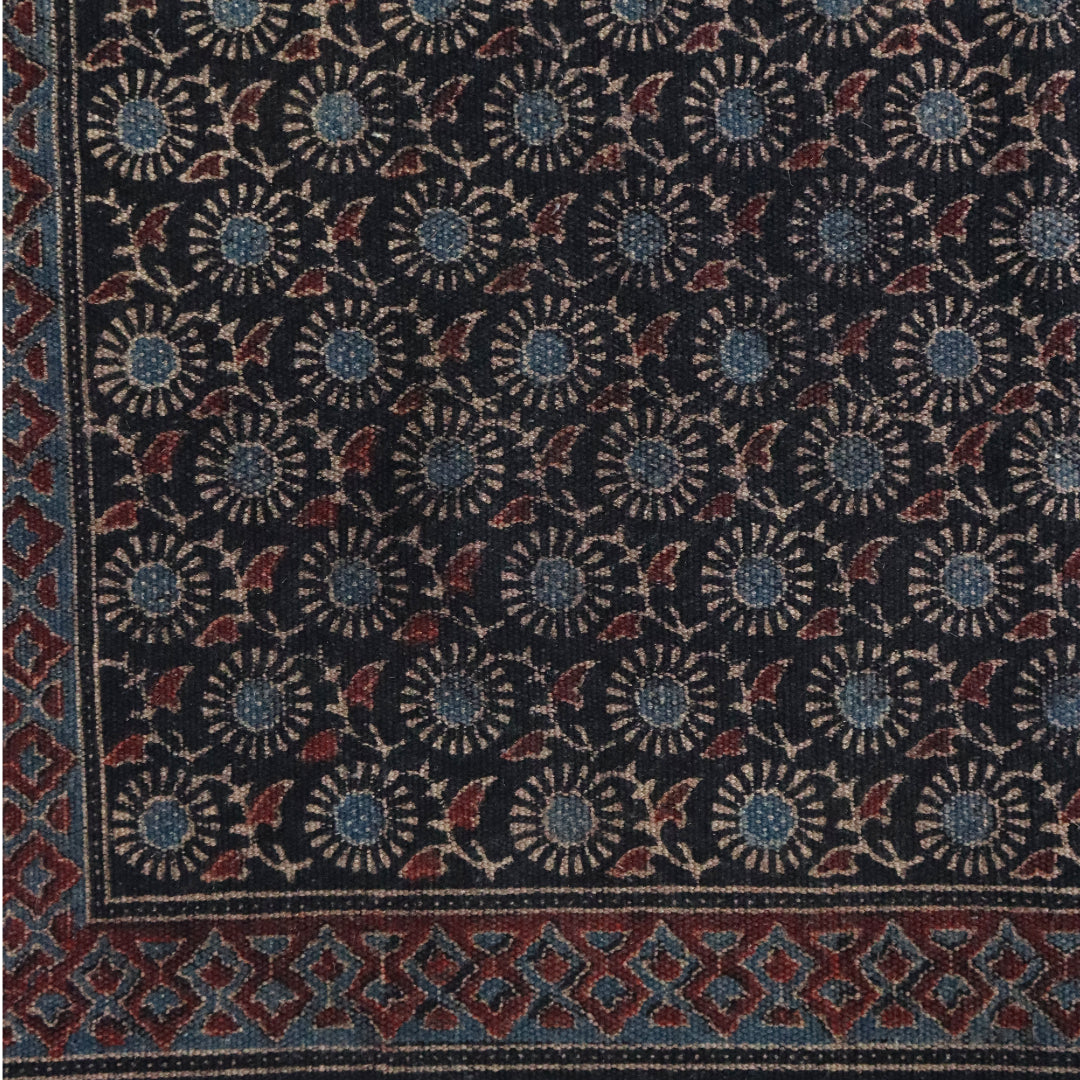 Qashi Ajrakh Block Printing Dhurrie