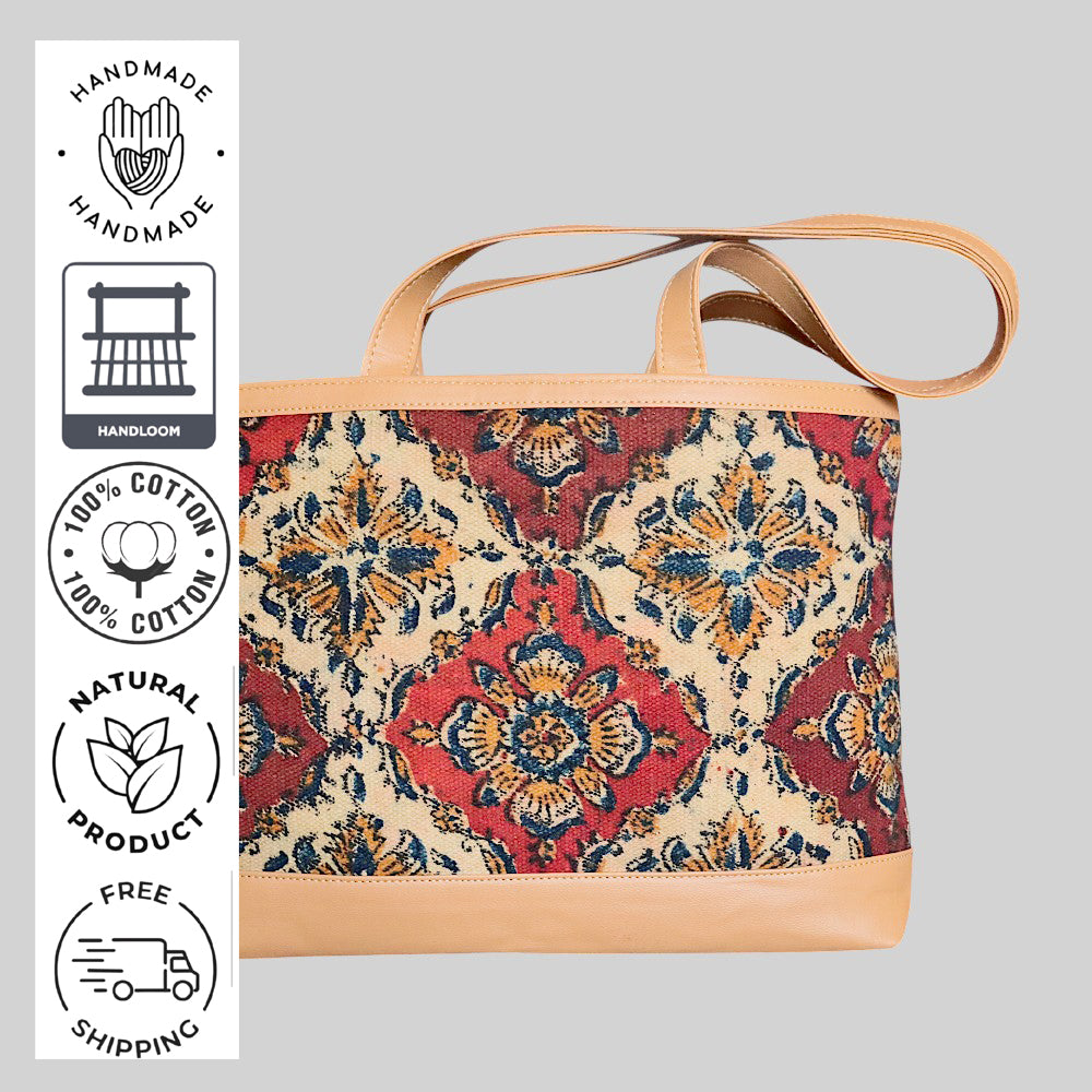 Boota Kalamkari  Daily Use Dhurrie bag