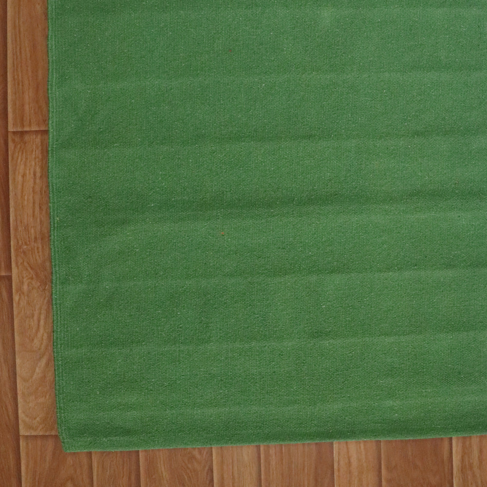 Cotton Woven Dana Forest Green Dhurrie
