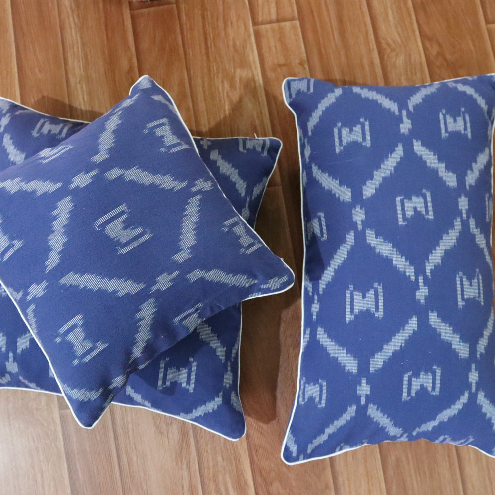 Cotton Neel Ikkat Cushion Cover
