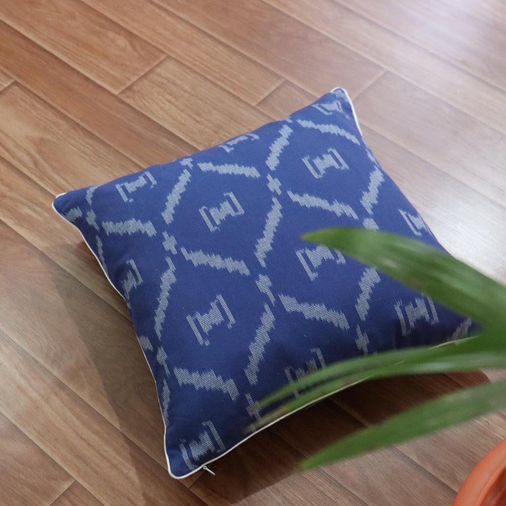 Cotton Neel Ikkat Cushion Cover
