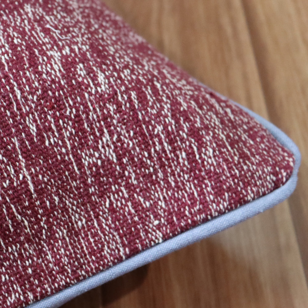 Cotton Biro Maroon Dhurrie Cushion Cover