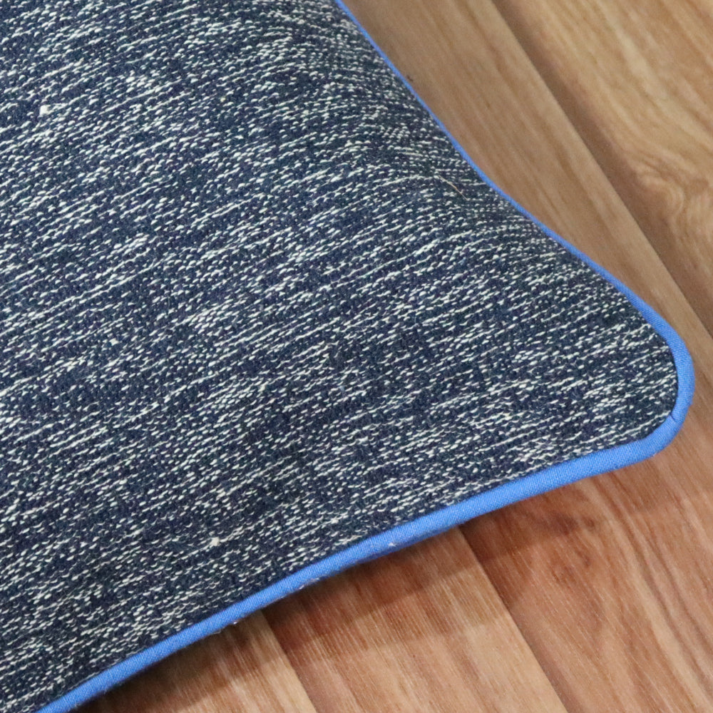 Cotton Biro Blue Dhurrie Cushion Cover