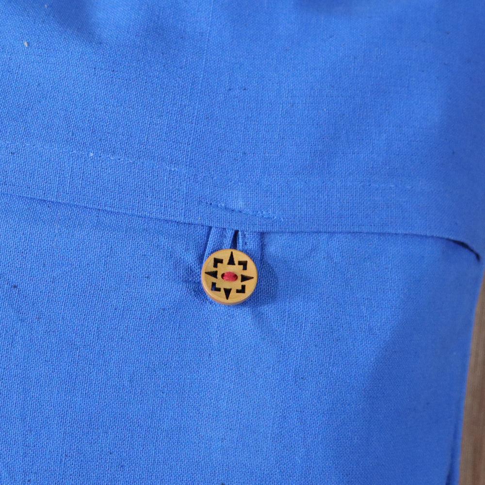 Cotton Biro Blue Dhurrie Cushion Cover