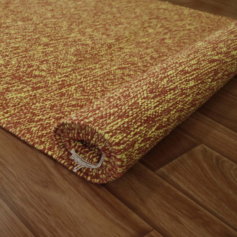 Cotton Handloom Woven Yoga Mat - Red