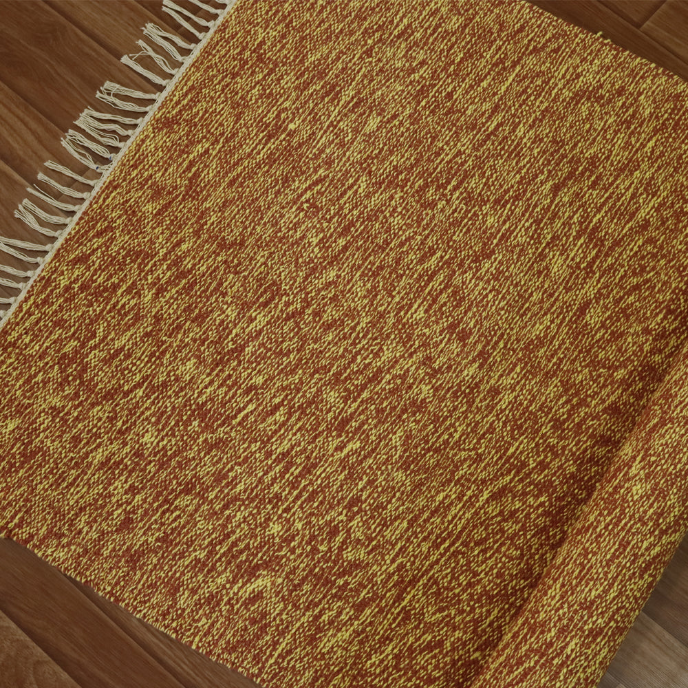 Cotton Handloom Woven Yoga Mat - Red
