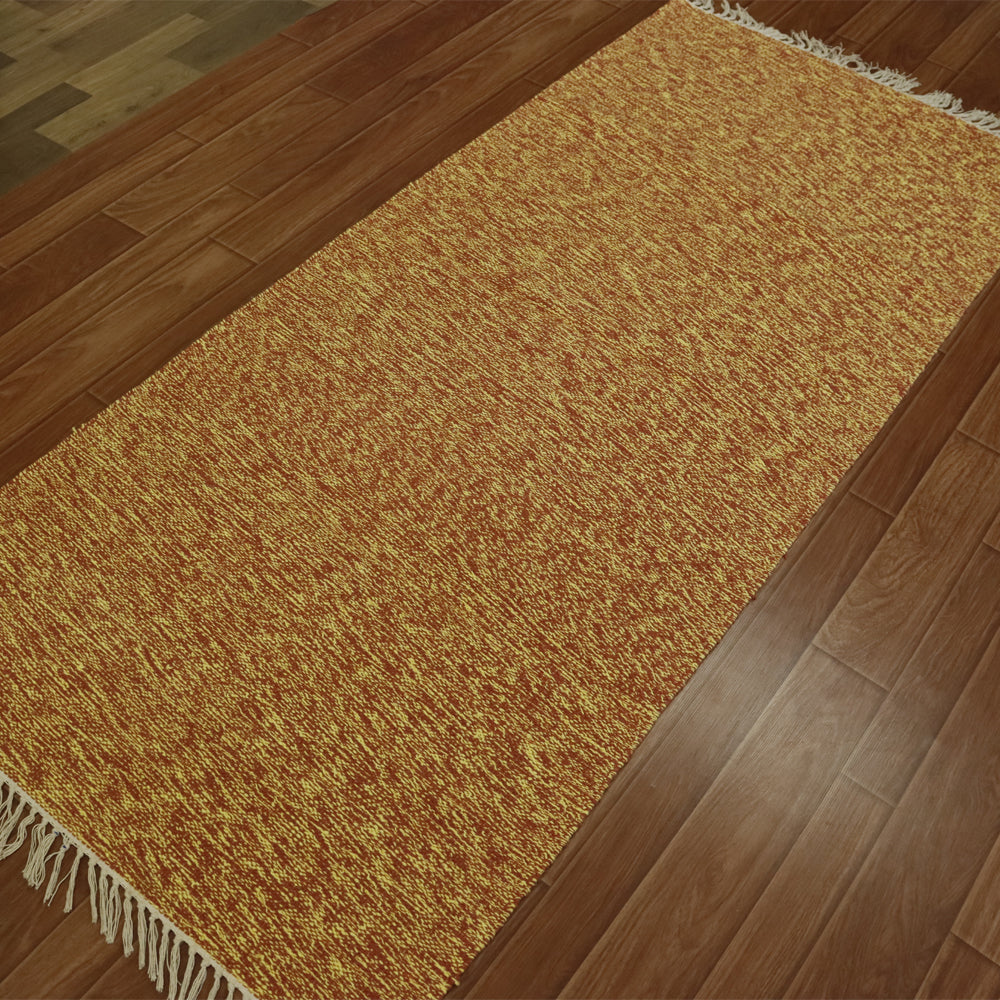 Cotton Handloom Woven Yoga Mat - Red