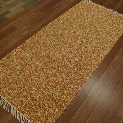 Cotton Handloom Woven Yoga Mat - Red