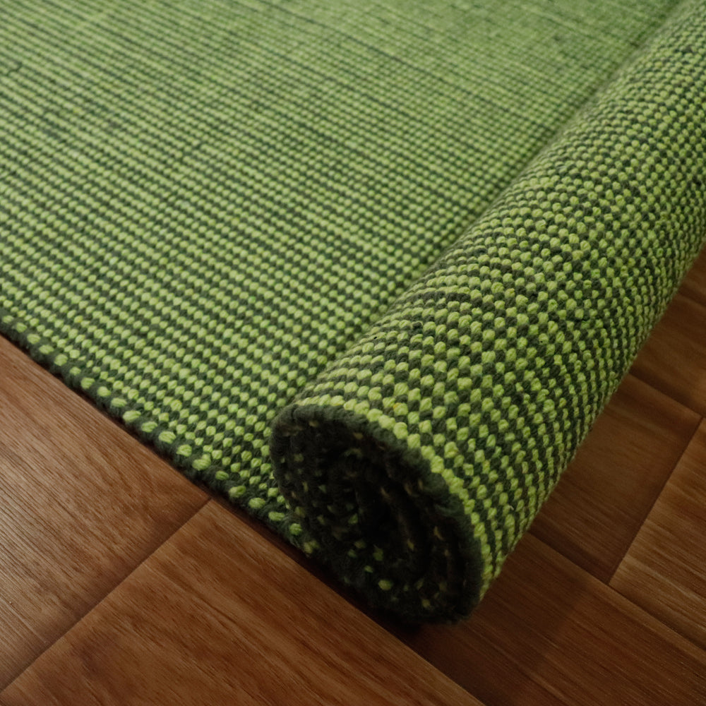 Cotton Handloom Woven Yoga Mat - Green
