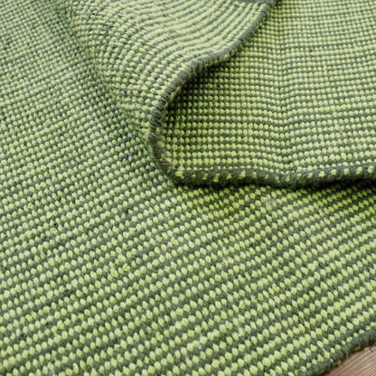 Cotton Handloom Woven Yoga Mat - Green