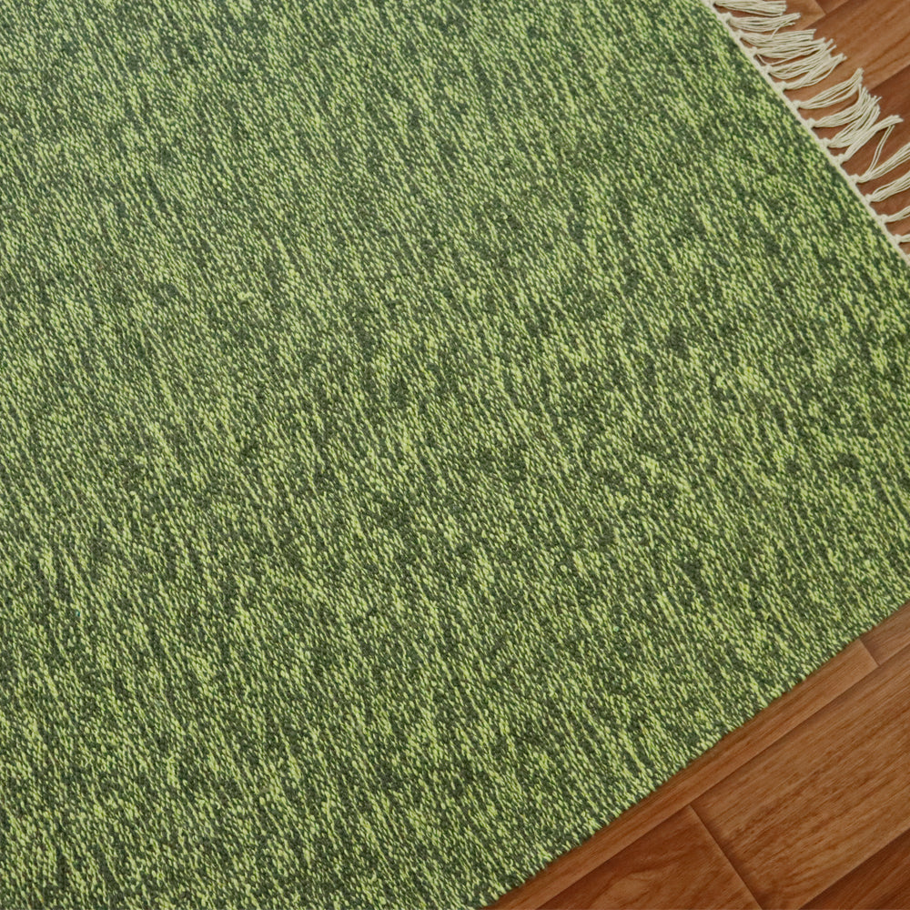 Cotton Handloom Woven Yoga Mat - Light Green
