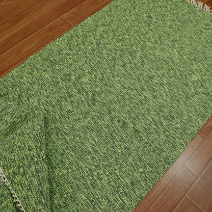 Cotton Handloom Woven Yoga Mat - Light Green