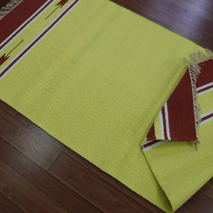 Cotton Handloom Woven Yoga Mat - Yellow