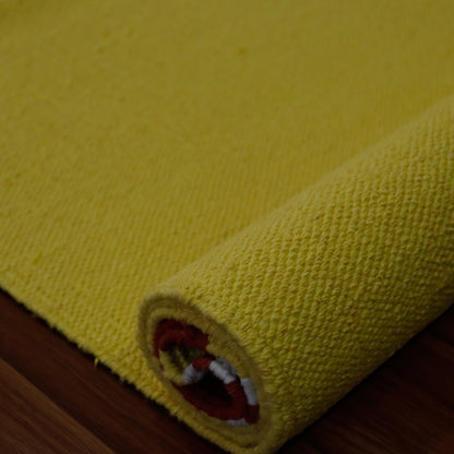 Cotton Handloom Woven Yoga Mat - Yellow