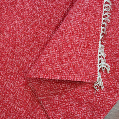 Cotton Handloom Woven Yoga Mat - Dark Red