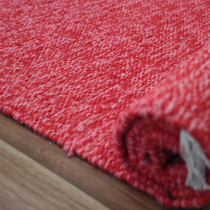 Cotton Handloom Woven Yoga Mat - Dark Red