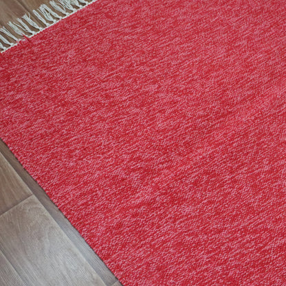 Cotton Handloom Woven Yoga Mat - Dark Red